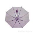 Long Colorful Clear PVC Umbrella , 46 Inch Arc Purple Alumi